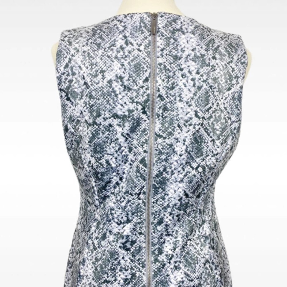 Calvin Klein Dress Womens 10 Gray Animal Print Faux Suede Sleeveless Sheath - Picture 8 of 12